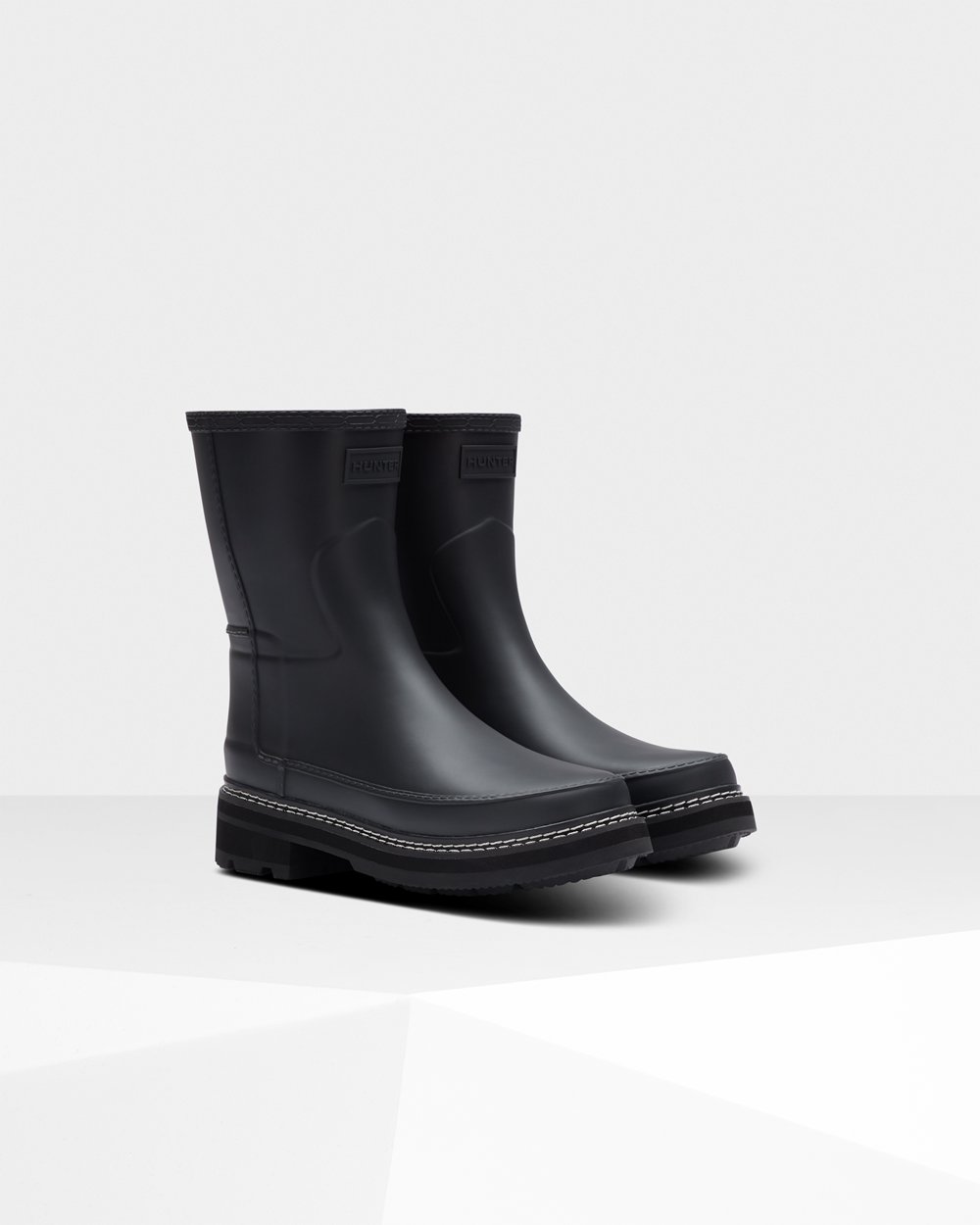 Hunter Mujer Refined Stitch Detail - Botas de Lluvia Negras - 214-HMBRKS